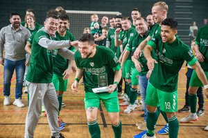 Triukšmingą fiestą užkūręs „Kauno Žalgiris“ vėl tapo Lietuvos salės futbolo A lygos čempionu