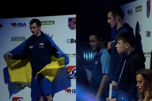 Akibrokštas Kaune vykusiame bokso turnyre – čempionui iš Ukrainos buvo liepta nusiimti vėliavą