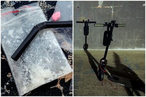 Policininkas pamatė, kaip nukrito paspirtuku vaiką vežusi moteris – ją pakėlus rankinėje rasta narkotikų