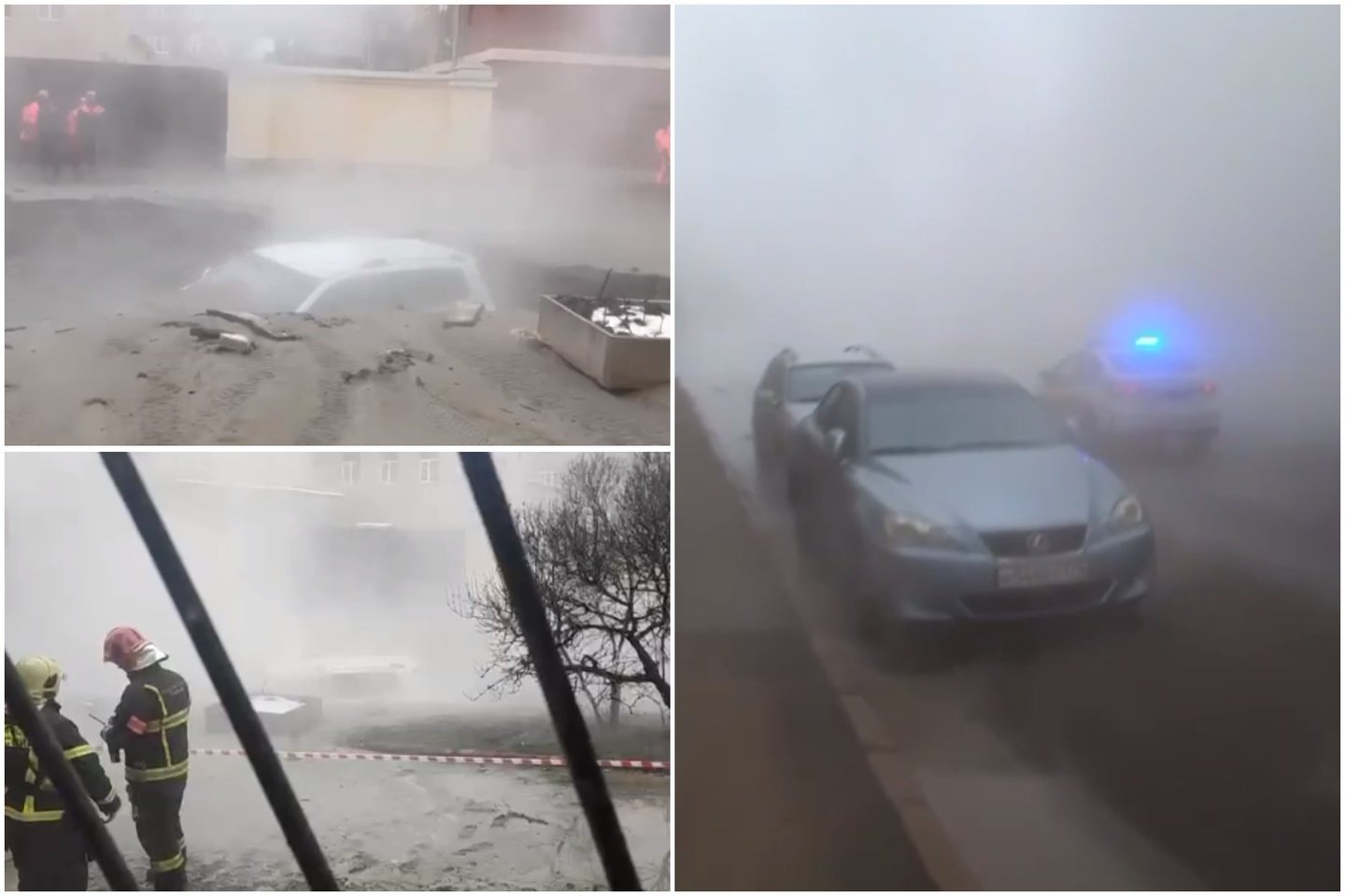 Sankt Peterburge sprogus karšto vandens vamzdžiui nukentėjo penki žmonės.<br>Stop kadrai, lrytas.lt koliažas.