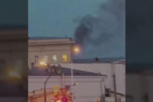 Maskvoje degė Rusijos gynybos ministerijos pastatas