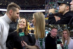 Įtemptas Kauno „Žalgirio“ rungtynes stebėjo šalies garsenybės: tarp jų – M. Stonkus su Gelmine Glemžaite