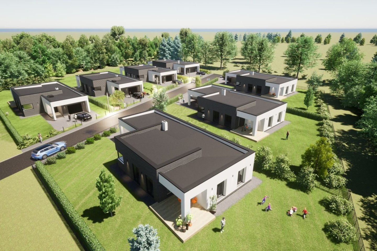 2021–2022 metais pietrytinėje Panevėžio miesto dalyje, Vyčių gyvenvietėje, buvo išplėtotas 6 namų kvartalas.<br>„Inreal“ vizual. ir nuotr.