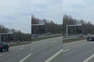 Autostradoje vairuotojas pasiklydo: nufilmavo važiuojantį prieš eismą