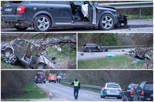 Baisi kaktomuša prie Kauno: žuvo 3 žmonės, traukdami kūnus ugniagesiai karpė automobilius