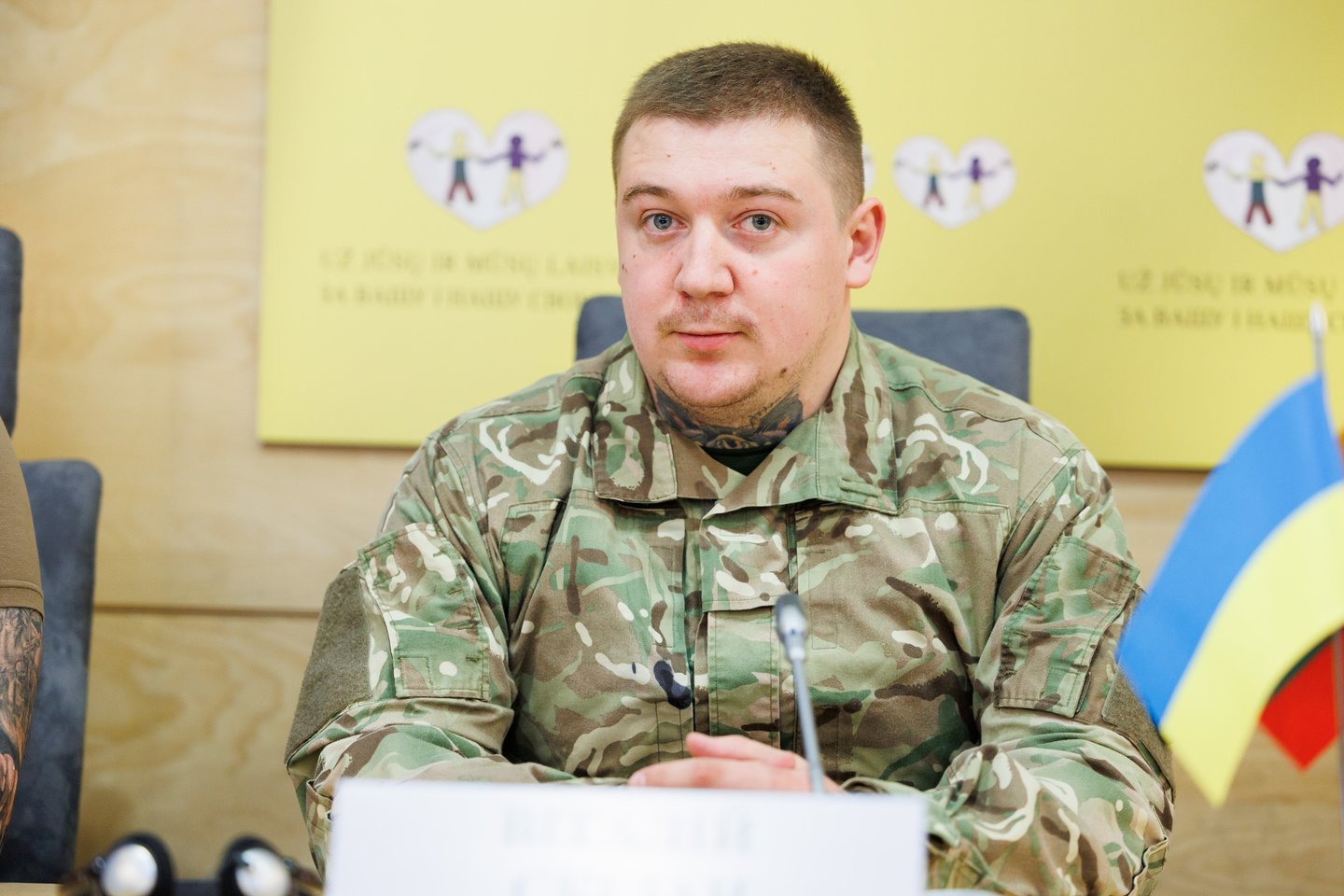 Lietuvoje šiomis dienomis vieši ir mūsų diplomatinės pagalbos prašo fizines ir psichologines traumas patyrę „Azov“ kariai bei jų atstovai. <br>T.Bauro nuotr.