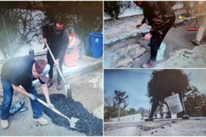  Žvaigždei karūna nenukrito: neapsikentęs netvarkos, pats ėmė lopyti populiaraus kvartalo kelią