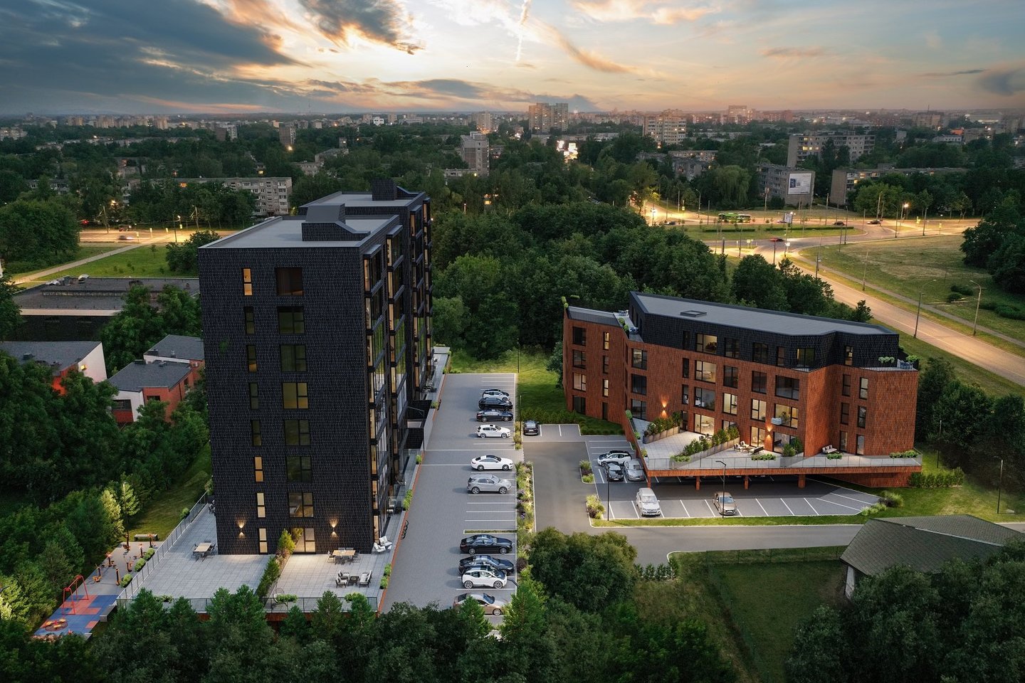 „Krėvės80“ – tai modernus 3-jų daugiabučių kompleksas strategiškai itin patogioje Kauno vietoje.