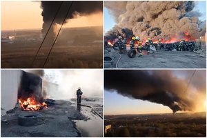 Netoli Maskvos – didžiulis gaisras: pakilo didžiulis dūmų stulpas