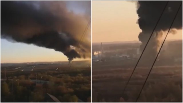 Nufilmavo didžiulį gaisrą prie Maskvos: tiršti dūmai matyti iš labai toli
