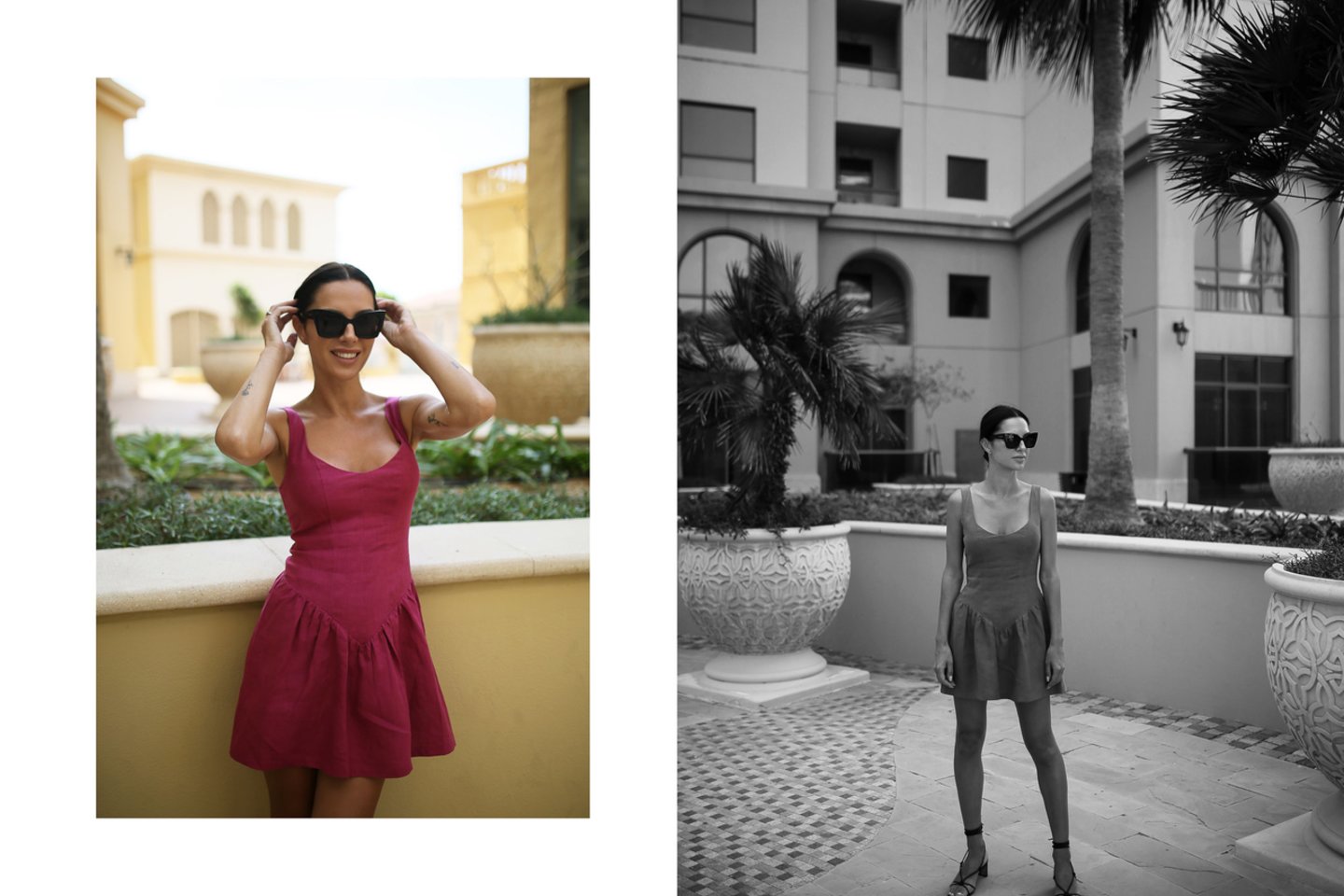  Dizainerė Dove Gress pristato modernią lino kolekciją: fotosesija vyko Dubajuje ir Tenerifėje.<br> Aušros Numavičes nuotr.