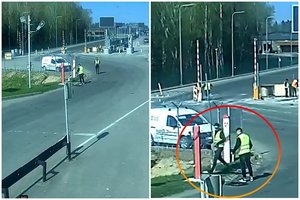 Du Medininkų pasienio punkto rekonstrukciją vykdantys darbuotojai peržengė valstybės sieną – baltarusiai purkštauja