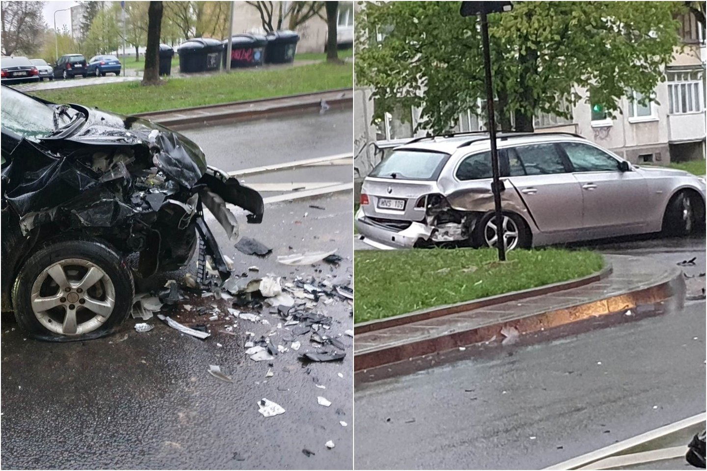 Vilniuje per eismo įvyki susidūrė 3 automobiliai, vienas iš vairuotojų prie vairo sėdo būdamas girtas.<br>Lrytas.lt fotomontažas.