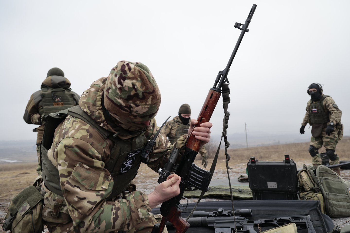 Karas Ukrainoje. Rusijos kareiviai.<br>AP/Scanpix nuotr.