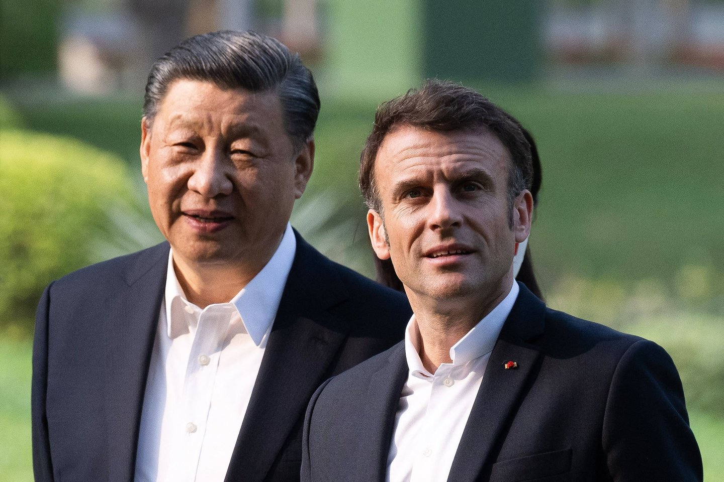Xi Jinpingas ir E. Macronas.<br>AFP/Scanpix nuotr.