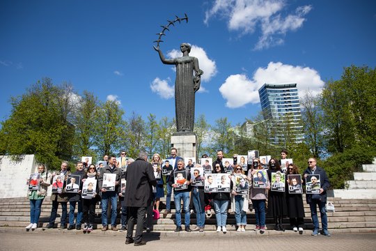  Baltarusijos žurnalistų palaikymo akcija.<br> A.Ufarto (ELTA) nuotr.