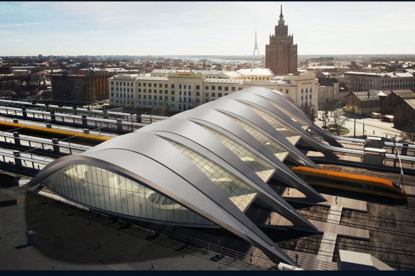 Įgyvendinus projektą „Rail Baltica“, Rygos centre bus sukurtas modernus multimodalinis transporto mazgas, kuris, kaip teigiama, padidins mobilumą, saugumą, prieinamumą ir suteiks Rygai naujų bruožų<br>Eiropas Dzelzceļa līnijas vizual.