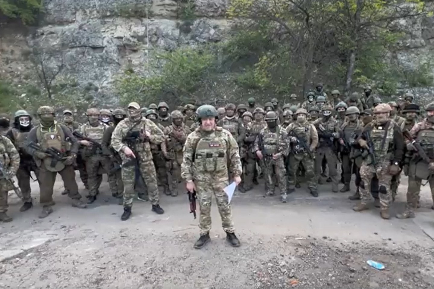 Karas Ukrainoje. J. Prigožinas.<br>Stop kadras.