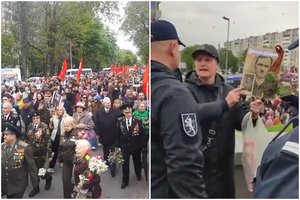 Prorusiškos partijos Kišiniove surengė „Nemirtingojo pulko“ eitynes