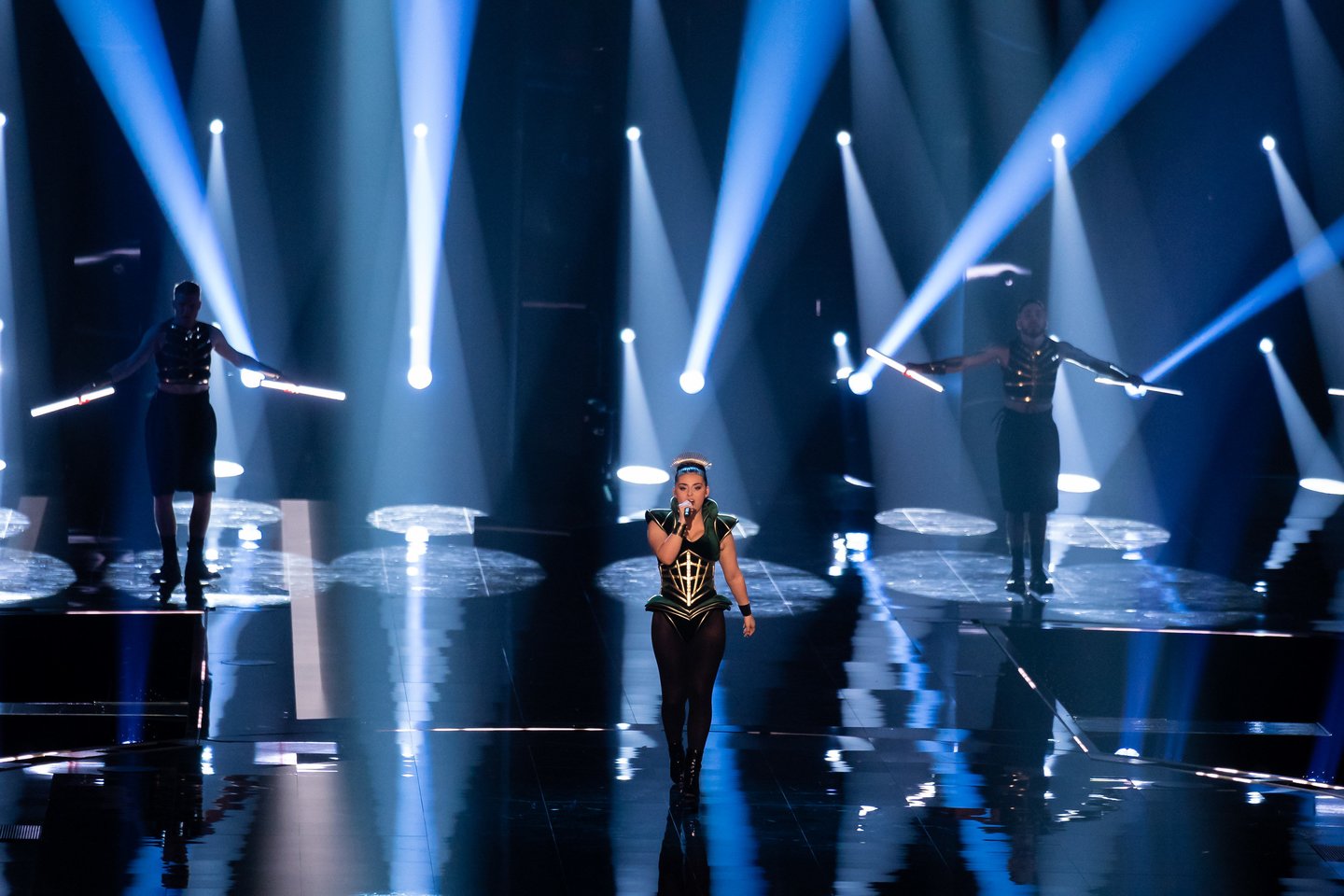 Pirmojo „Eurovizijos“ pusfinalio akimirkos.<br>G.Bitvinsko nuotr.