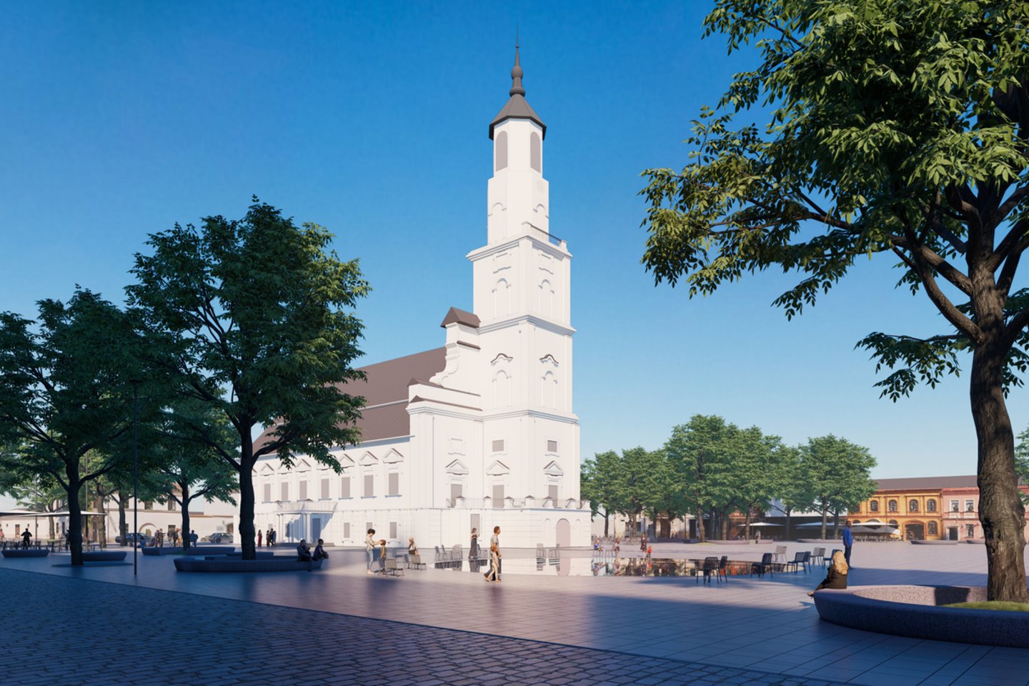 Viena ryškiausių Kauno erdvių – Rotušės aikštė – netrukus sulauks pokyčių.<br>„SOMA Architects“ vizual.