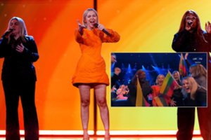 Pastebėjo tik akyliausi: tiesioginio „Eurovizijos“ eterio metu nualpo M. Linkytės pritariančioji vokalistė