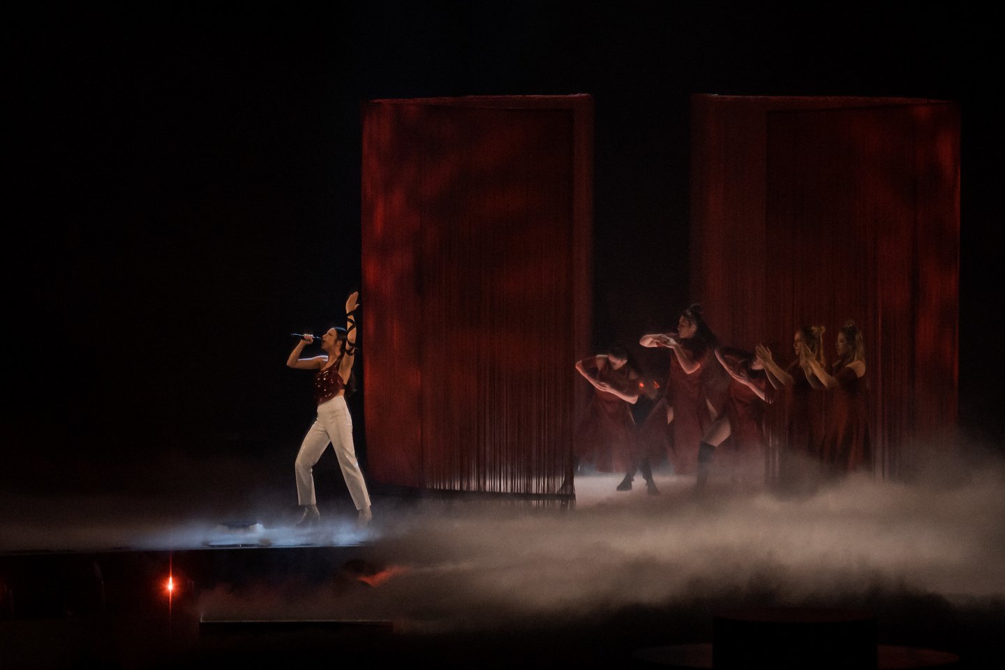 „Eurovizijos“ finalo generalinės repeticijos akimirka.<br>G. Bitvinsko nuotr.