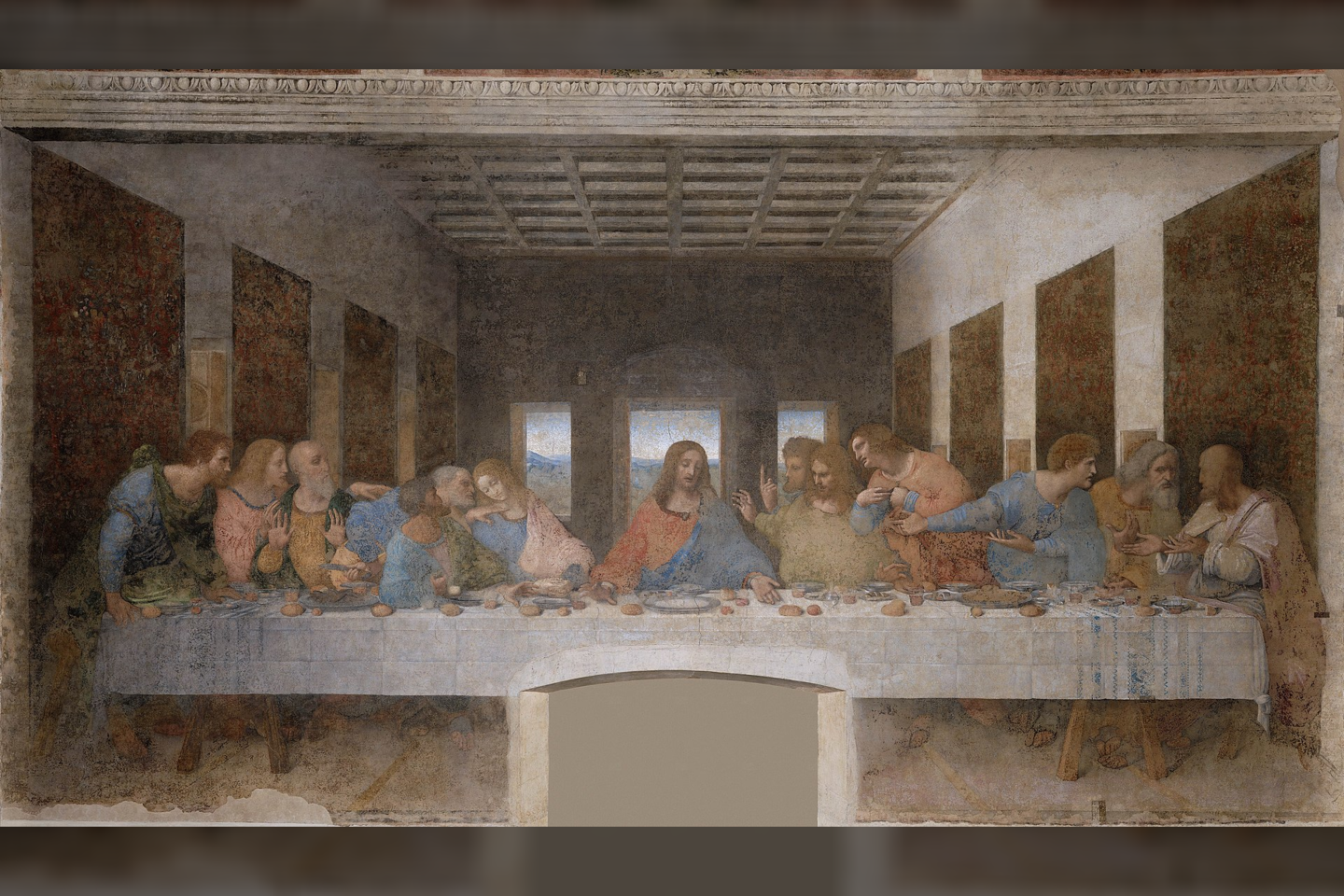 Leonardo da Vinci paveikslas „Paskutinė vakarienė“.<br>Wikimedia commos.
