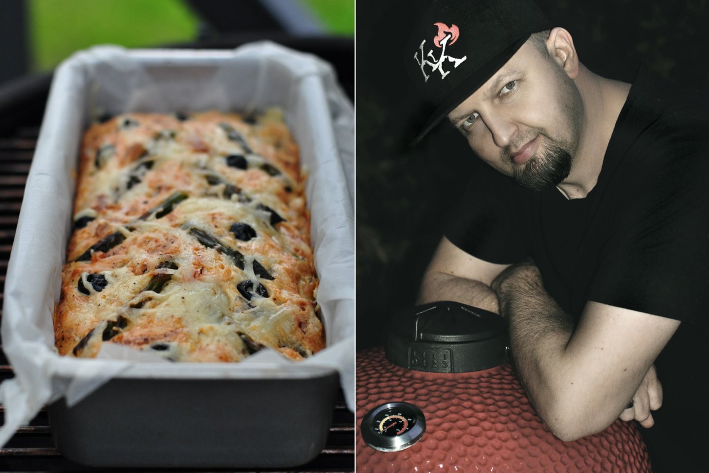  Smidrų, džiovintų pomidorų ir alyvuogių pyragas pagal K. Krivicko receptą.<br> Asmeninis albumas.