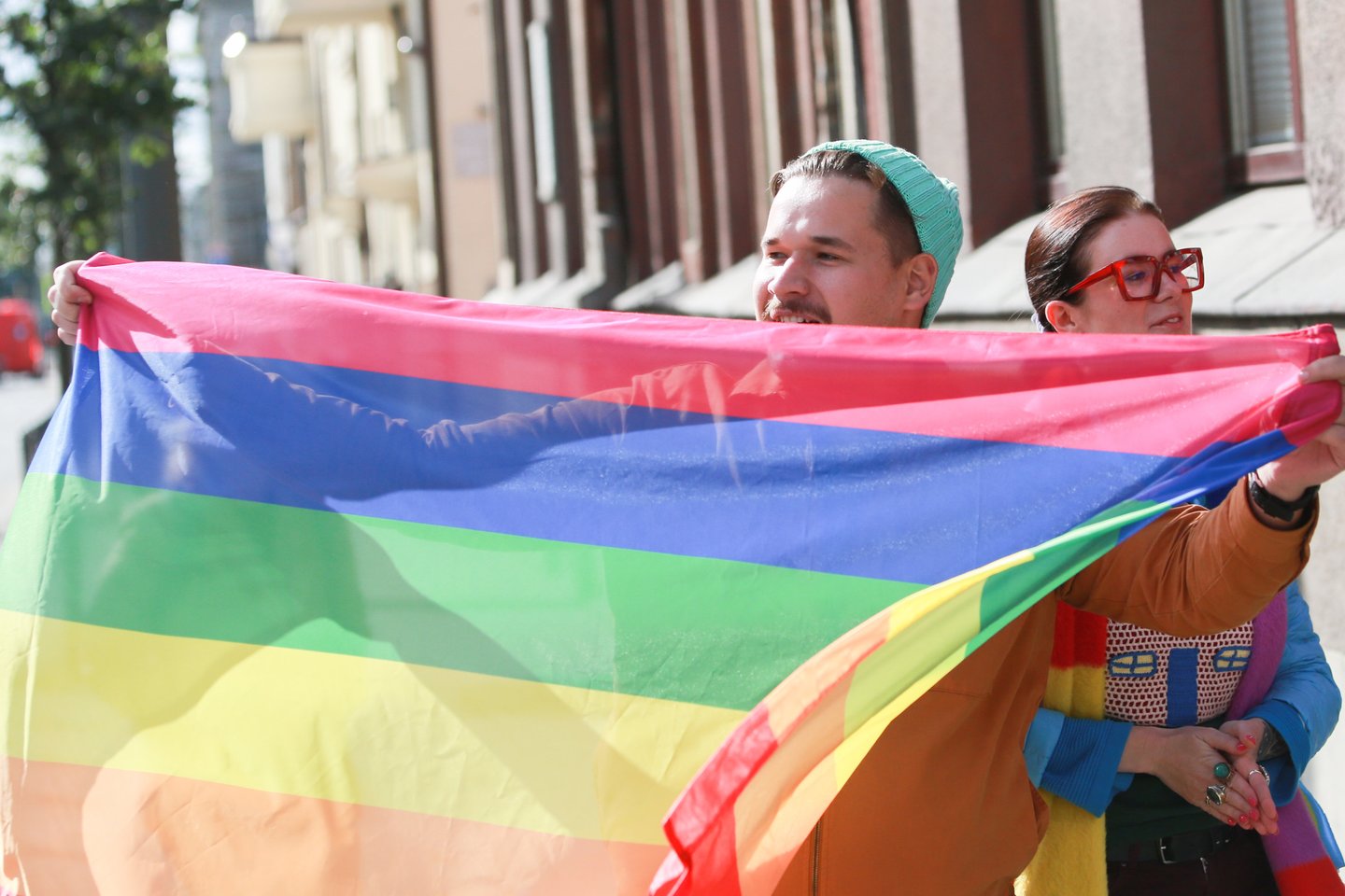 LGBTQ+ vėliava.<br>G.Bitvinsko nuotr.