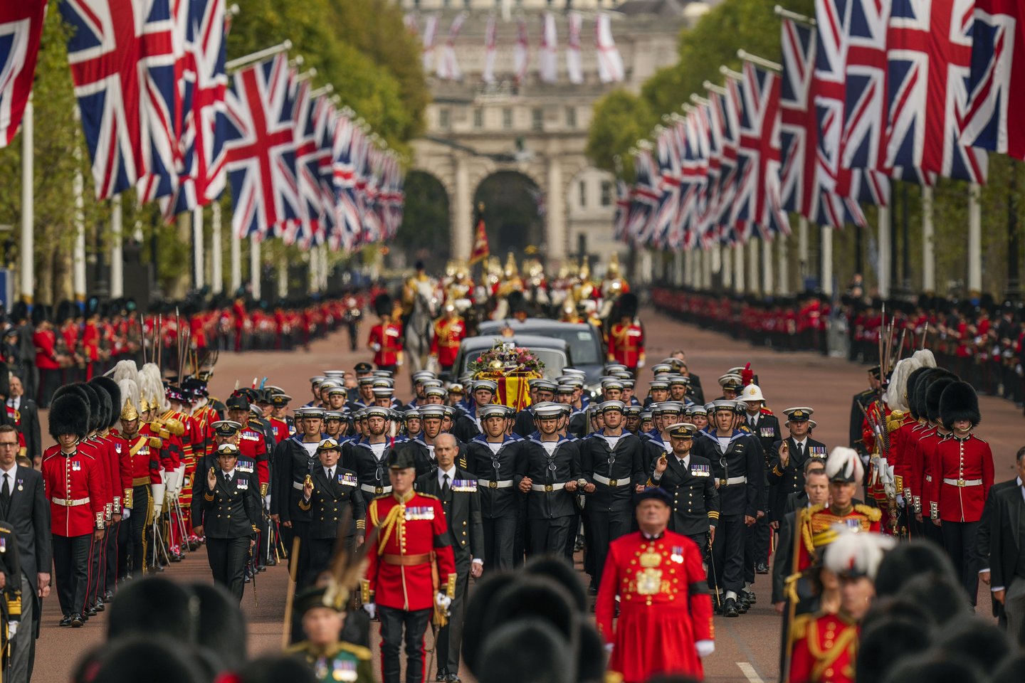 ​Rugsėjį mirusios karalienės Elžbietos II valstybinės laidotuvės ir susiję renginiai britų mokesčių mokėtojams atsiėjo beveik 162 mln. svarų (186 mln. eurų).<br>AP/Scanpix nuotr.