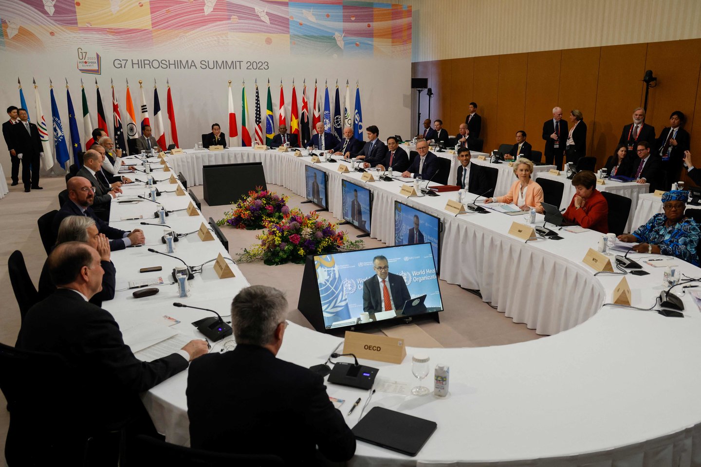 Hirošimoje vykstantis Didžiojo septyneto (G7) valstybių vadovų susitikimas.<br>AFP/Scanpix nuotr.
