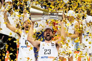 Raudonų sirgalių jūros įsiūbuotame Eurolygos finale „Olympiakos“ svajonę sudegino „Real“ veteranas