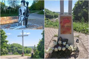 „Vatnikai“ įsisiautėjo: po legendinio partizano paminklų išniekinimo Dzūkijoje, Kaune raudonais dažais aplietas kryžius tremtiniams