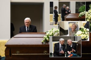 Širdį veriantis atsisveikinimas su A. Adamkiene: minia žmonių ir jautrūs G. Nausėdos žodžiai V. Adamkui