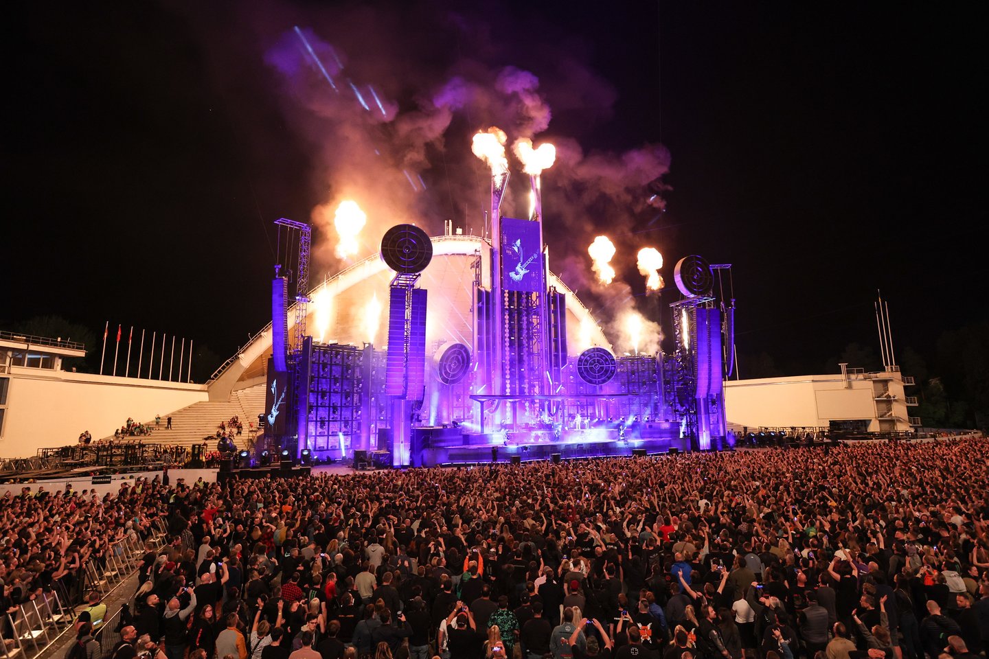 Vilniuje nugriaudėjo grupės „Rammstein“ koncertas .<br>R.Danisevičiaus nuotr. 
