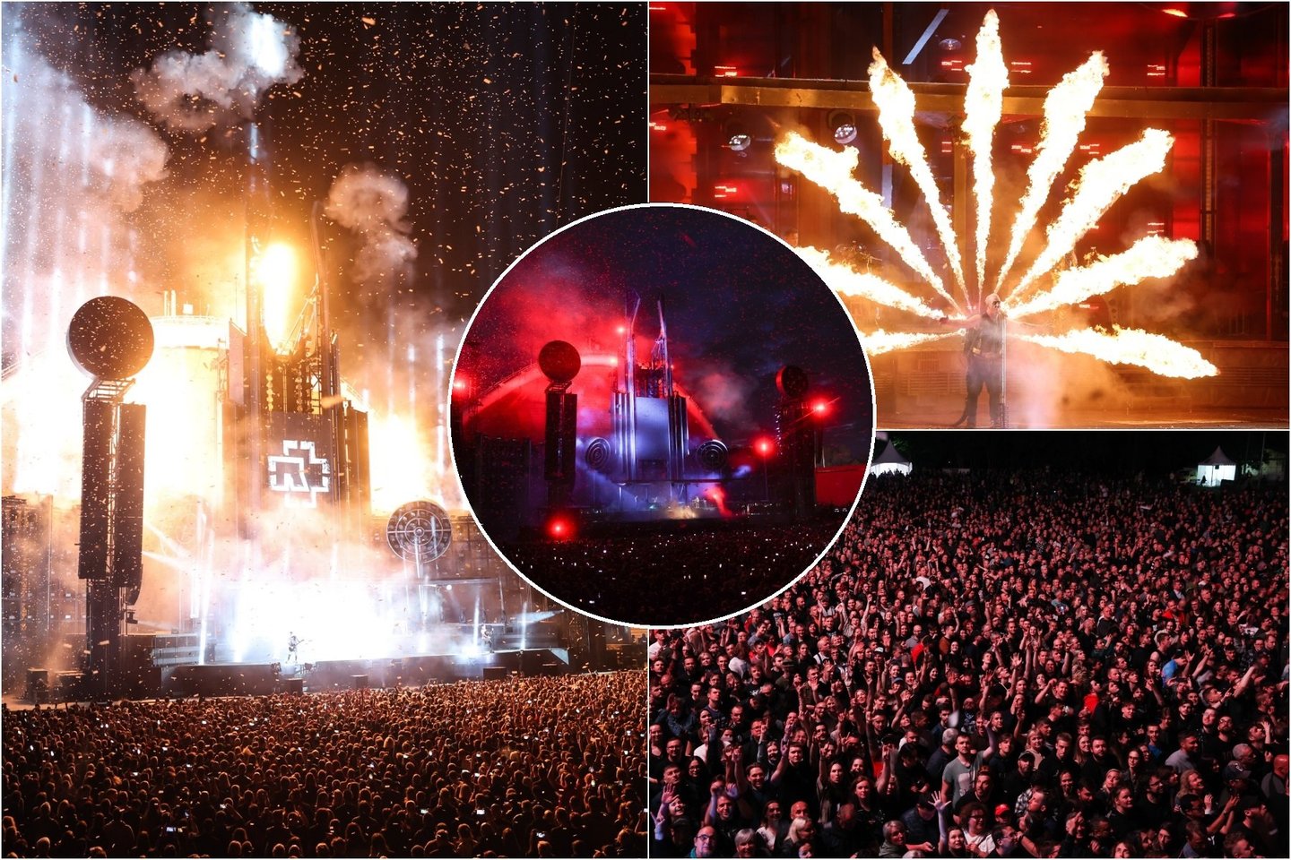 Vilniuje nugriaudėjo grupės „Rammstein“ koncertas .<br>lrytas.lt koliažas. 