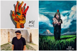 Menininkai A.Kriščiūnas, A.Mamontovas ir J.Vaitkutė dovanoja savo darbus labdaros aukcionui