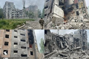 Rusijos raketa sugriovė devynių aukštų pastatą Avdijivkoje – po griuvėsiais yra žmonių