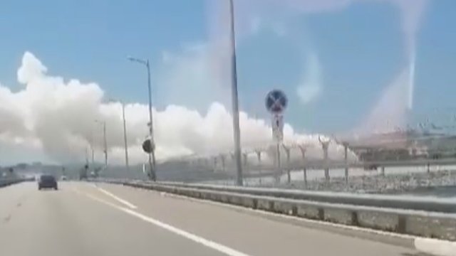 Užfiksuoti tiršti dūmai virš Krymo tilto: S. Aksionovas pateikė paaiškinimą
