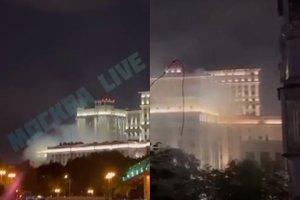 Rusijos gynybos ministerijos pastate Maskvoje kilo gaisras