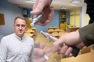 Alytaus mokyklose – policijos vizitas: pakėlė droną, moksleiviai ėmė bėgti ir mėtyti elektronines cigaretes