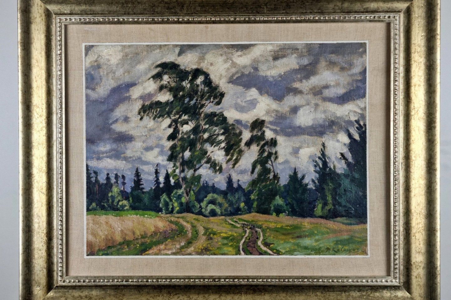 Petro Kalpoko paveikslas „Pilka diena“ praėjusią savaitę aukcione „Ars via“  parduotas už 36 tūkst. eurų.<br>Aukciono katalogo nuotr.