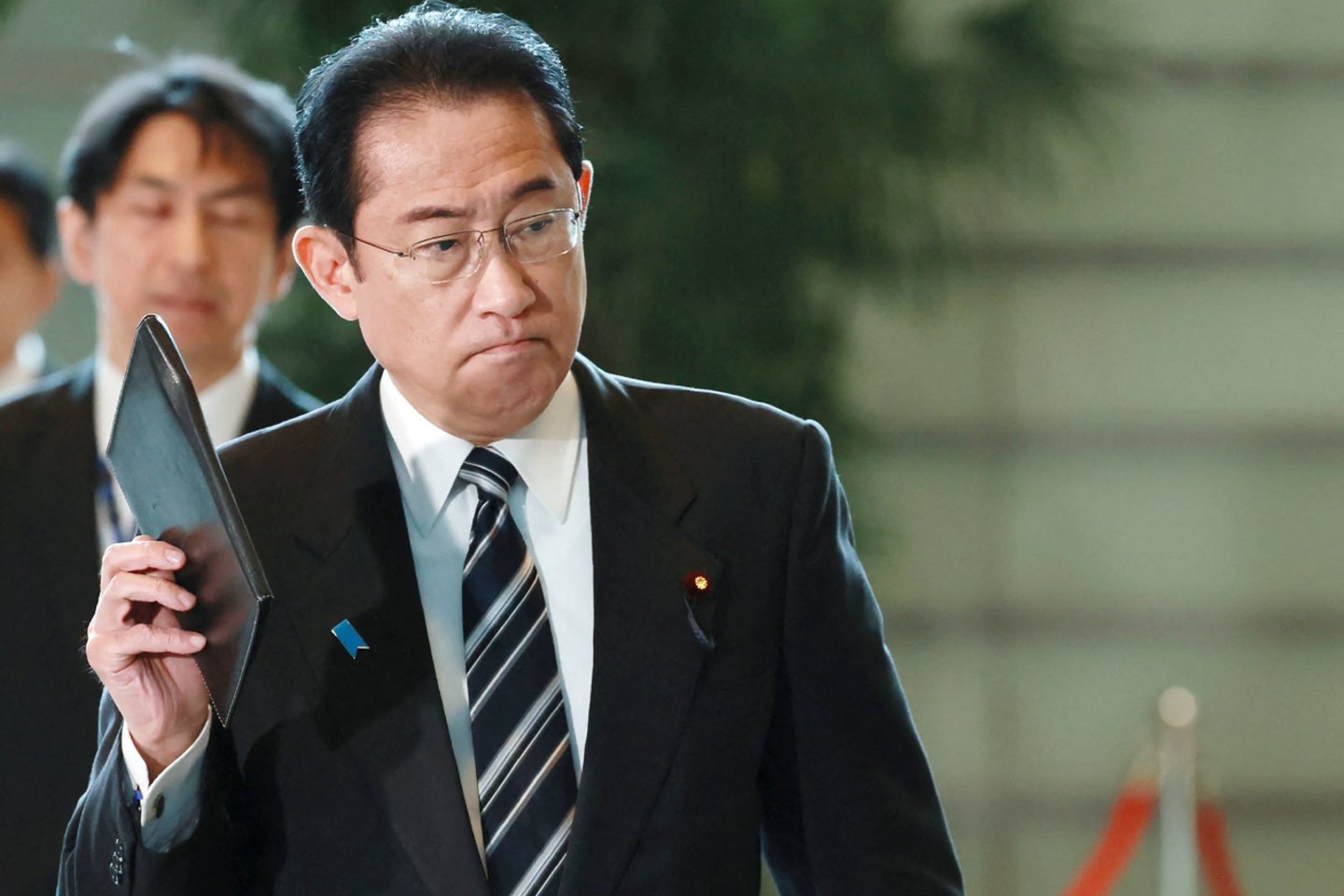 Japonijos ministras pirmininkas Fumio Kishida.<br> AFP/Scanpix nuotr.