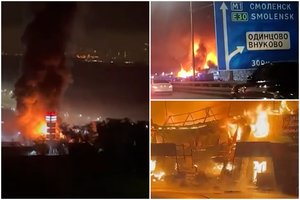 Netoli Maskvos naktį – didžiulis gaisras: yra žuvusių