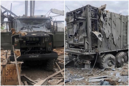 Pranešama, kad Ukrainos artilerija Chersono regione sunaikino vienos pažangiausių Rusijos priešlėktuvinės gynybos sistemų „žemė-oras“ valdymo centrą.