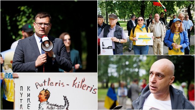 Prie Rusijos ambasados – būrys protestuotojų: ukrainiečių vaikų pagrobimai liudija apie genocidą