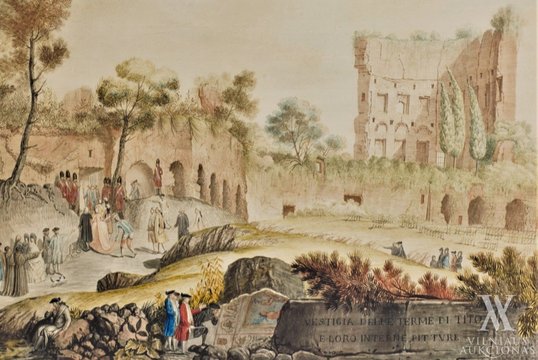 Pranciškaus Smuglevičiaus paveikslas „Romos visuomenė lanko Tito termų griuvėsius“ buvo parduotas už 17 000 eurų.