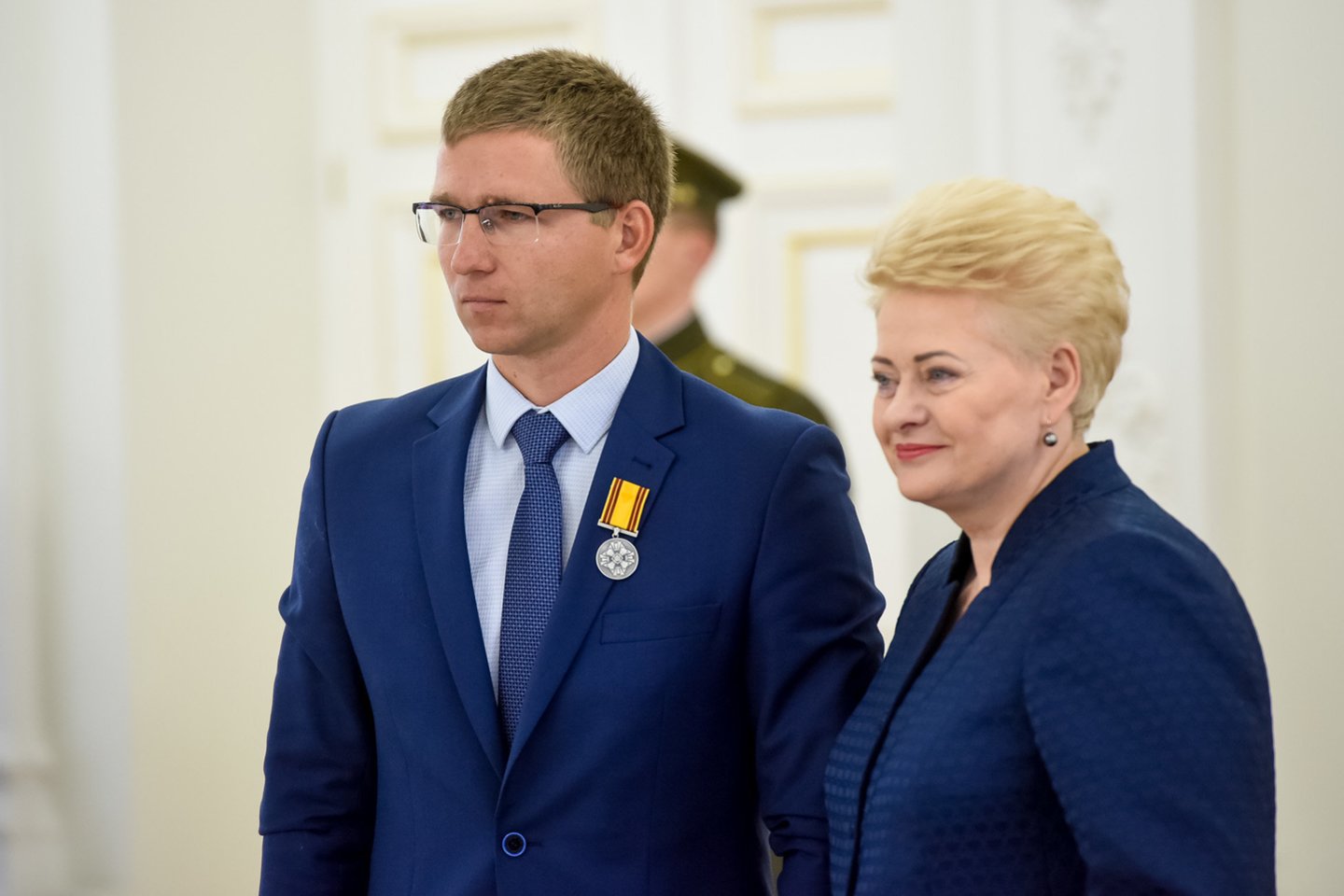 Treneris Mykolas Masilionis ir prezidentė Dalia Grybauskaitė.<br>D.Umbraso nuotr.