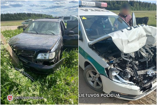  Bėgdamas nuo policijos, girtas vairuotojas Šalčininkų rajone taranavo policijos automobilį ir rėžėsi į stulpą.